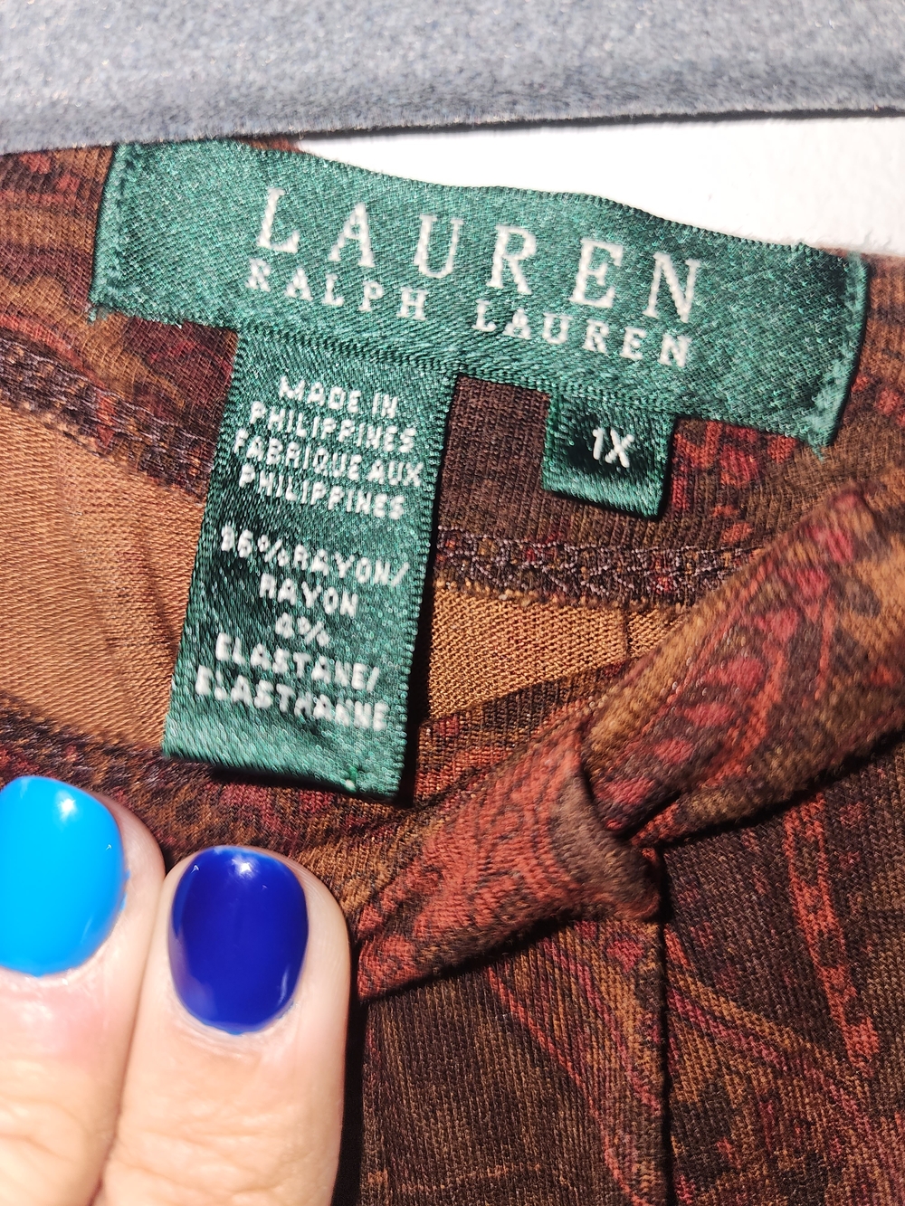 LAUREN Ralph Lauren Brown Paisley Blouse Size 1x